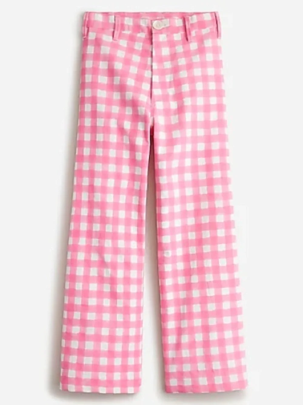 SZ Blockprints Disco Pants in Watermelon Pink Gingham Wide-Leg Casual Pants